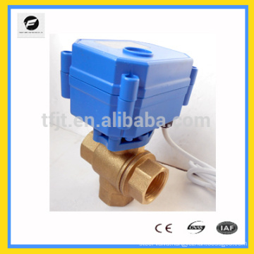 CWX-15Q 3-way Electrical ball valve with brass body with Large output torque, which suitable for the pipe system